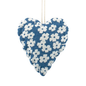 Cuore da appendere jeans fiori