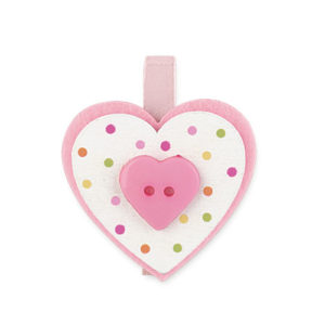 Set 12 mollette con cuore pois rosa