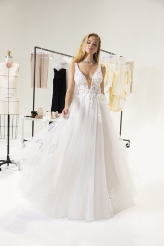 abito  in tulle e  pizzo