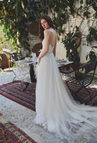 abito in tulle e pizzo chantilly