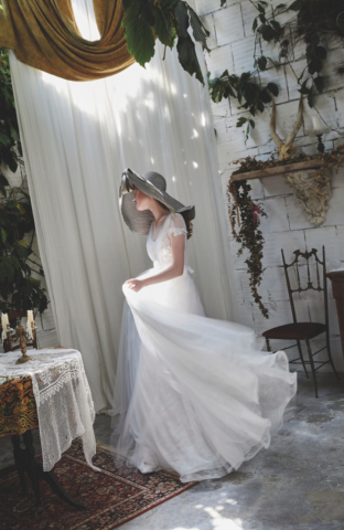 abito in tulle e pizzo chantilly