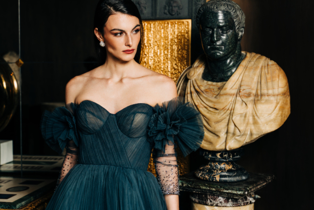 abito tulle verde